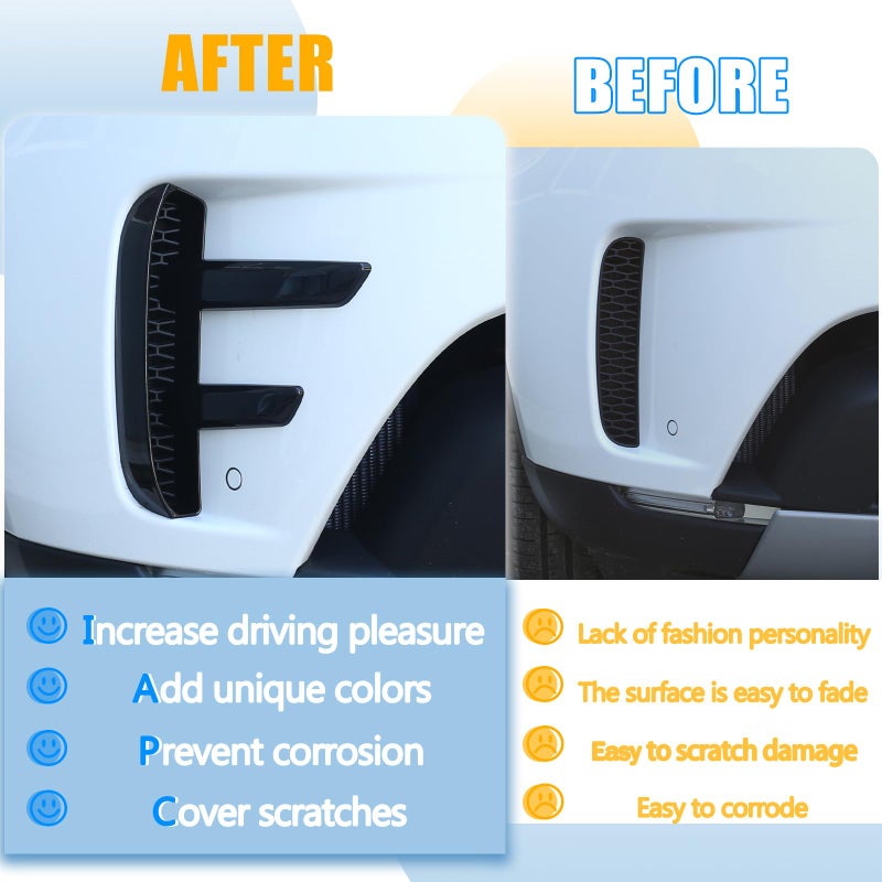 LLKUANG Front Bumper Grille Air Vent Cover Compatible with Land Rover Discovery 5 L462 2017-2023,Front Grille Air Inlet Decorative Accessories(for Discovery 5 2017-2023) - Image 2